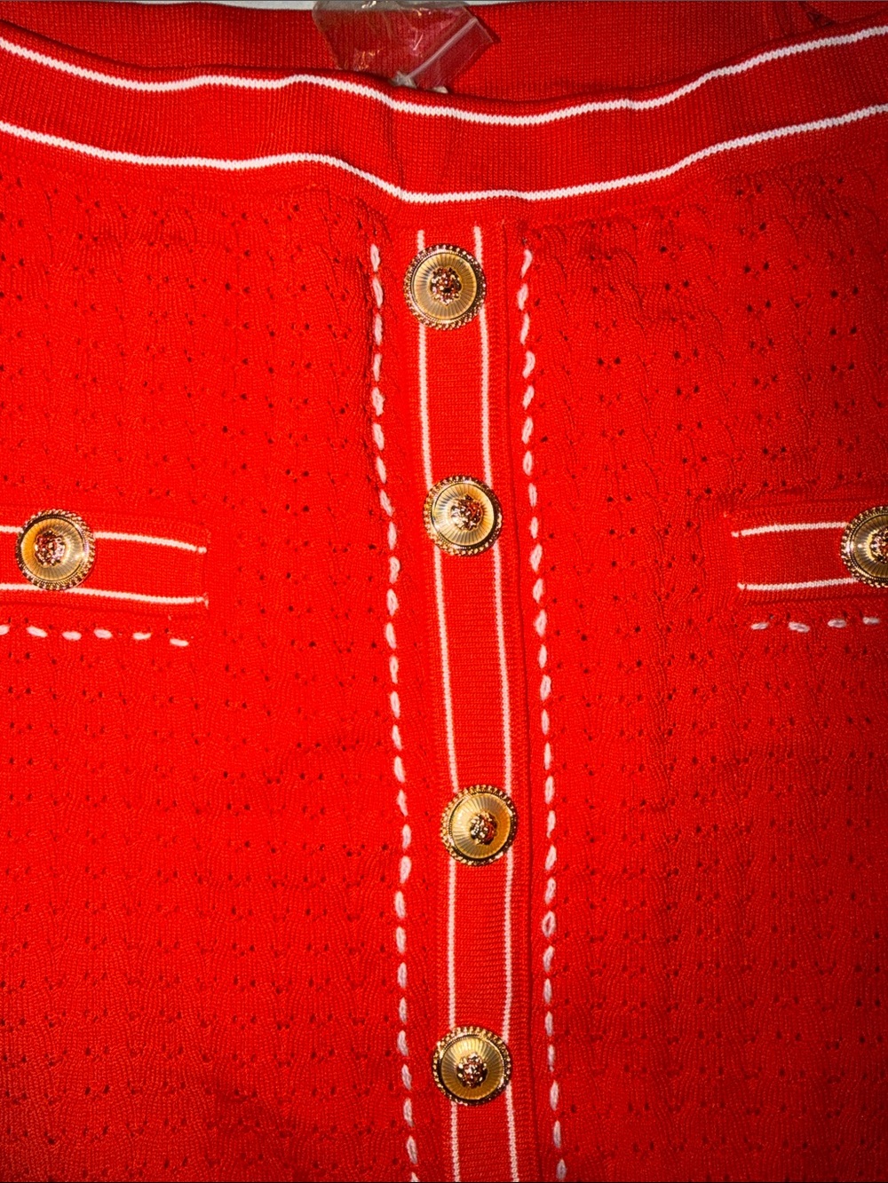 L'ATISTE Red Two-Piece Knit Skirt Set - Picture 5 of 6